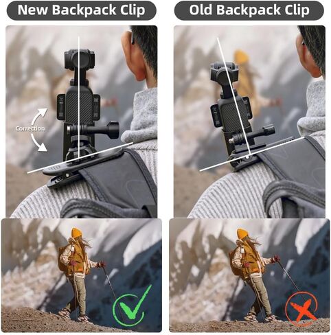 360° Rotation Backpack Strap Mount,Quick Clip Mount with Expand Frame Compatible with DJI Osmo Pocket 3 in Kuwait