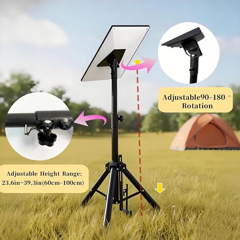 Adjustable Tripod Stand Compatible with Starlink Gen 3, Height Adjustable Antenna Tripod with Mount Adapter, 90° Tilt Angle Pipe Adapter, Stable Outdoor Use (Black) in Kuwait