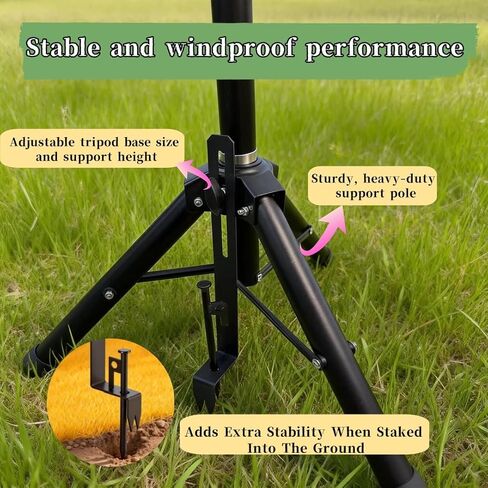 Adjustable Tripod Stand Compatible with Starlink Gen 3, Height Adjustable Antenna Tripod with Mount Adapter, 90° Tilt Angle Pipe Adapter, Stable Outdoor Use (Black) in Kuwait