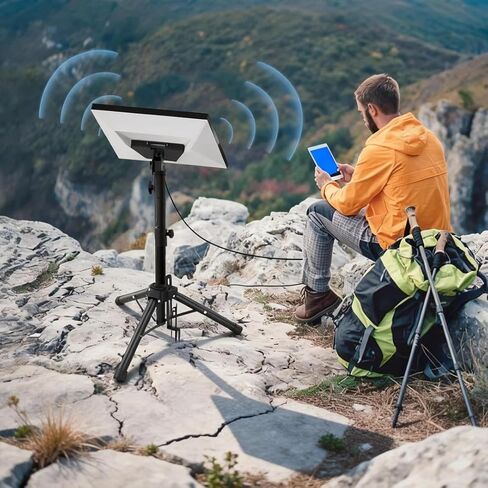 Adjustable Tripod Stand Compatible with Starlink Gen 3, Height Adjustable Antenna Tripod with Mount Adapter, 90° Tilt Angle Pipe Adapter, Stable Outdoor Use (Black) in Kuwait