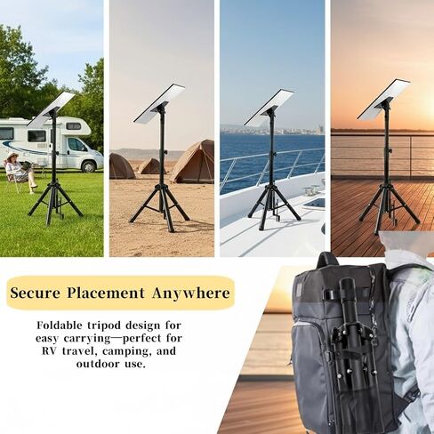 Adjustable Tripod Stand Compatible with Starlink Gen 3, Height Adjustable Antenna Tripod with Mount Adapter, 90° Tilt Angle Pipe Adapter, Stable Outdoor Use (Black) in Kuwait