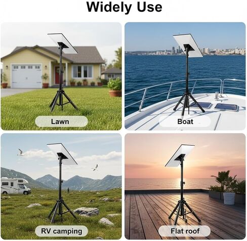 Adjustable Tripod Stand Compatible with Starlink Gen 3, Height Adjustable Antenna Tripod with Mount Adapter, 90° Tilt Angle Pipe Adapter, Stable Outdoor Use (Black) in Kuwait