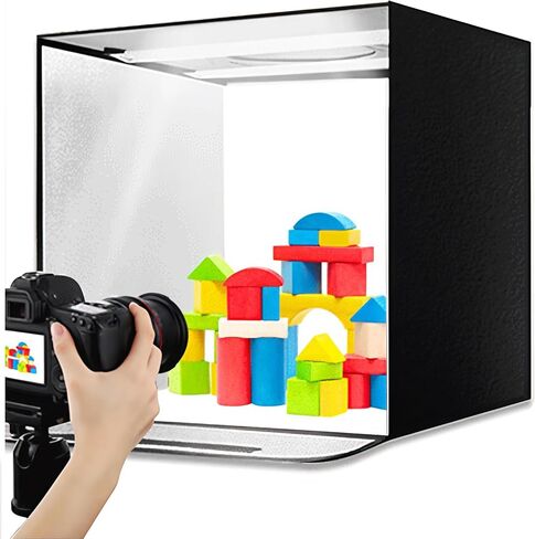 Tangxi Photo Light Box، 15.7x15.7 بوصة صندوق إضاءة استوديو الصور الكبير مع 72 خرزة LED وخلفية بيضاء، CRI95، 3000K-6000K قابلة للتعتيم، خيمة تصوير محمولة قابلة للطي in Kuwait