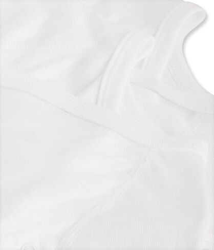 Petit Bateau Pack of 2 Unisex Newborn Baby Plain Short-Sleeve Bodysuits Style 15090 Sizes NB-36/M (Size 12 Month Style 15090 Unisex) White in Kuwait