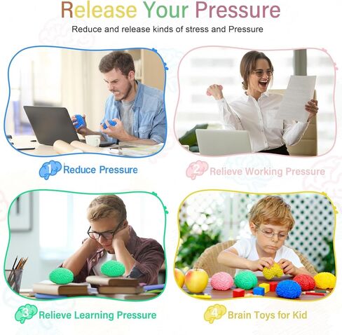 24 Pcs Brain Stress Ball Bulk Mini Stress Balls Bulk Brain Fidget Splat Balls Hand Muscle Exercise Pressure Toy Halloween Funny Toy for Adults Object Recognition Party Prop Favors Gift in Saudi Arabia