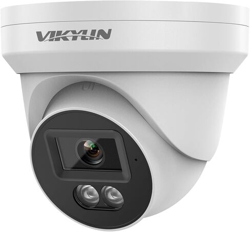 VIKYLIN 5MP PoE Camera Outdoor, Human/Vehicle Detection, 98ft Full Color Night Vision, PoE Turret Camera with 2.8mm Wide Angle Lens, Built-in MIC, IP67, H.265+, MicroSD Slot (512GB), NDAA Compliant in Kuwait