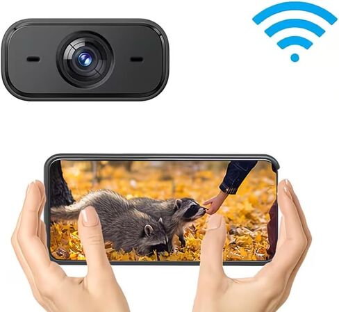 Compact Wireless WiFi Security Camera, USB-Powered Indoor Home Monitoring Camera with Motion Detection, Night Vision & Smartphone Alerts, Lens, Modern Stylish Design in Kuwait