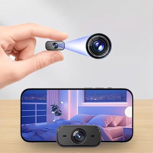 Compact Wireless WiFi Security Camera, USB-Powered Indoor Home Monitoring Camera with Motion Detection, Night Vision & Smartphone Alerts, Lens, Modern Stylish Design in Kuwait