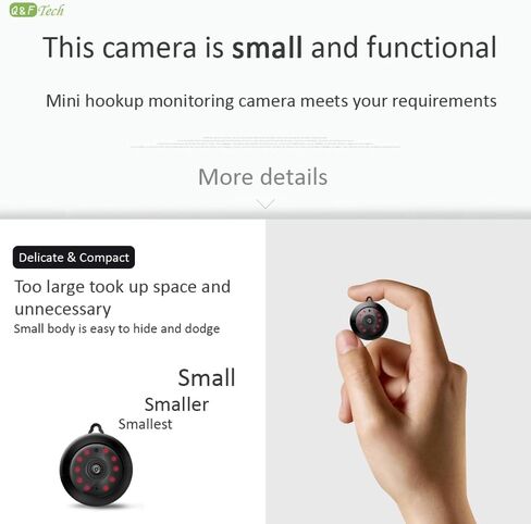 Q&F Tech V380Pro Mini WiFi Wireless HD Video Camera with Audio for Home Security, Small Smart Dome Camera, Night Vision, Motion Detection, Security Surveillance System, Cloud &TF Card Available in Saudi Arabia