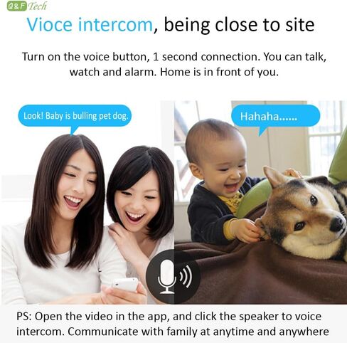 Q&F Tech V380Pro Mini WiFi Wireless HD Video Camera with Audio for Home Security, Small Smart Dome Camera, Night Vision, Motion Detection, Security Surveillance System, Cloud &TF Card Available in Saudi Arabia