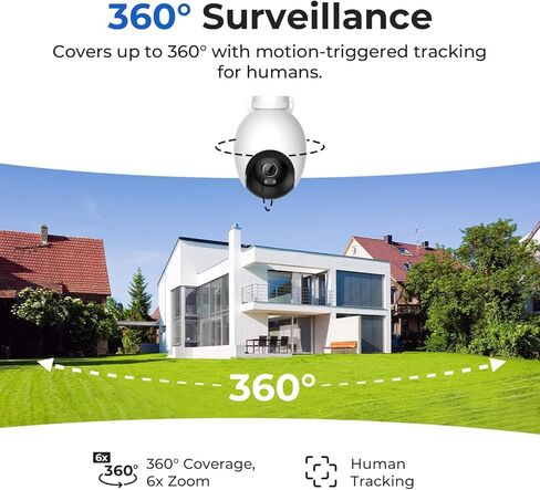 IMILAB EC6 Pro 4K Wired Outdoor Security Camera, 5GHz WiFi Plug-in Outdoor Camera for Home Security w/Spotlight, 360° Rotation, Free Detect & Tracking, Waterproof, 24/7 Local Recording, No Monthly Fee in Kuwait