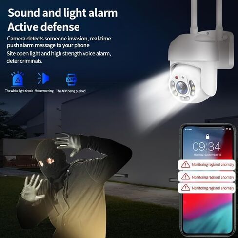 1080p Outdoor Security Cameras Wireless WiFi Surveillance Cameras for Home Security with 2-Way Voice 360° Panorama in Kuwait