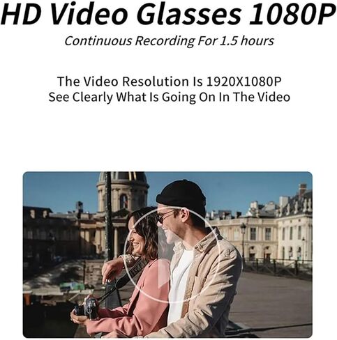 FOSA 1080P نظارات شمسية للكاميرا، نظارات كاميرا رياضية ذات زاوية واسعة مضادة للاهتزاز مع نقرة واحدة على الصورة بنقرة مزدوجة على الفيديو، لركوب الدراجات من منظور الشخص الأول in Kuwait