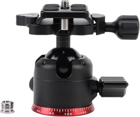 Low Profile Ball Head, Aluminum Alloy Tripod Ball Head 360 Panoramic Rotation for Camera, Monopod, Camcorder, U Shaped Groove, 1/4 Inch & 3/8 Inch Thread Hole in Kuwait