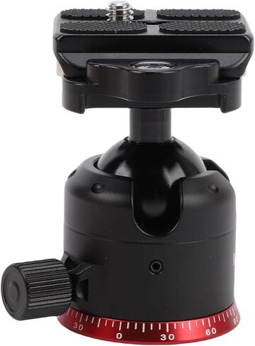 Low Profile Ball Head, Aluminum Alloy Tripod Ball Head 360 Panoramic Rotation for Camera, Monopod, Camcorder, U Shaped Groove, 1/4 Inch & 3/8 Inch Thread Hole in Kuwait