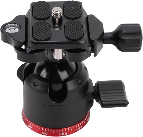 Low Profile Ball Head, Aluminum Alloy Tripod Ball Head 360 Panoramic Rotation for Camera, Monopod, Camcorder, U Shaped Groove, 1/4 Inch & 3/8 Inch Thread Hole in Kuwait