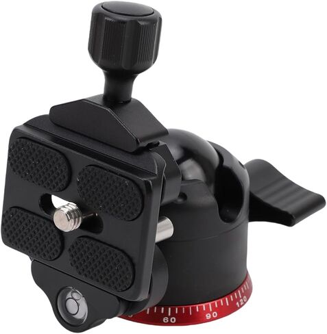Low Profile Ball Head, Aluminum Alloy Tripod Ball Head 360 Panoramic Rotation for Camera, Monopod, Camcorder, U Shaped Groove, 1/4 Inch & 3/8 Inch Thread Hole in Kuwait