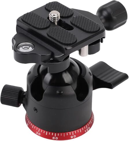 Low Profile Ball Head, Aluminum Alloy Tripod Ball Head 360 Panoramic Rotation for Camera, Monopod, Camcorder, U Shaped Groove, 1/4 Inch & 3/8 Inch Thread Hole in Kuwait
