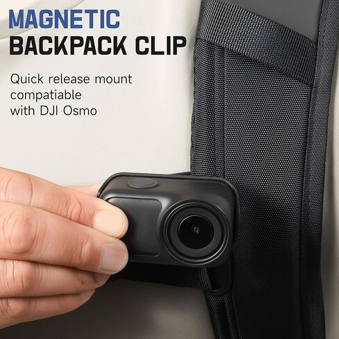 Osmo Nano Backpack Clip Mount for DJI Osmo Nano/Xtra Atto Accessories Magnetic Quick Release 360° Adjustable Holder Strong Grip for Vlogging Travel Shooting in Kuwait