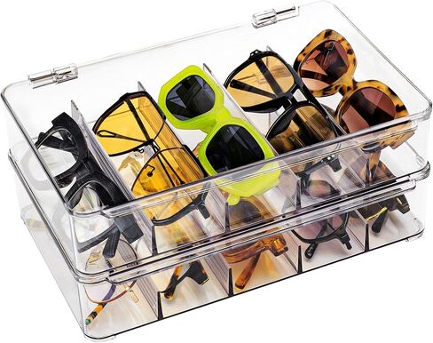 Sunglass Organizer, Clear Glasses Holder for Nightstand and Storage, Prescription Eye Glasses Display Case in Saudi Arabia