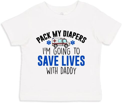I'm Going to Save Lives with Daddy EMT or Paramedic Baby One Piece Or Toddler T-Shirt Ambulance Baby Clothes in Saudi Arabia