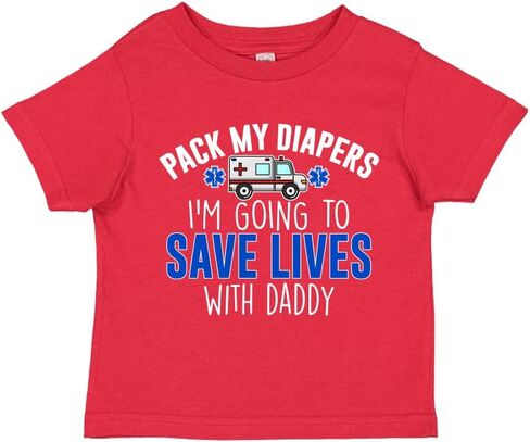 I'm Going to Save Lives with Daddy EMT or Paramedic Baby One Piece Or Toddler T-Shirt Ambulance Baby Clothes in Saudi Arabia