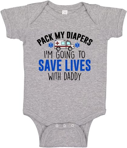 I'm Going to Save Lives with Daddy EMT or Paramedic Baby One Piece Or Toddler T-Shirt Ambulance Baby Clothes in Saudi Arabia