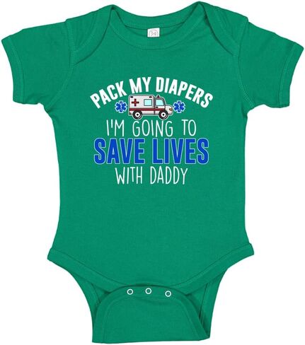 I'm Going to Save Lives with Daddy EMT or Paramedic Baby One Piece Or Toddler T-Shirt Ambulance Baby Clothes in Saudi Arabia