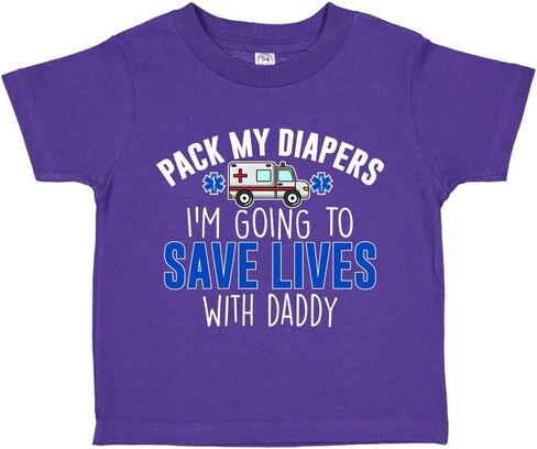 I'm Going to Save Lives with Daddy EMT or Paramedic Baby One Piece Or Toddler T-Shirt Ambulance Baby Clothes in Saudi Arabia