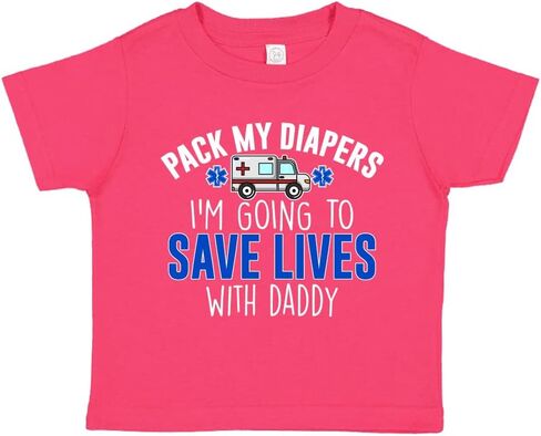 I'm Going to Save Lives with Daddy EMT or Paramedic Baby One Piece Or Toddler T-Shirt Ambulance Baby Clothes in Saudi Arabia