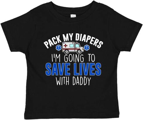I'm Going to Save Lives with Daddy EMT or Paramedic Baby One Piece Or Toddler T-Shirt Ambulance Baby Clothes in Saudi Arabia