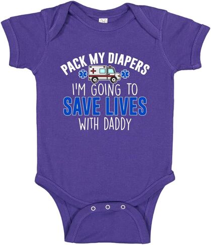 I'm Going to Save Lives with Daddy EMT or Paramedic Baby One Piece Or Toddler T-Shirt Ambulance Baby Clothes in Saudi Arabia