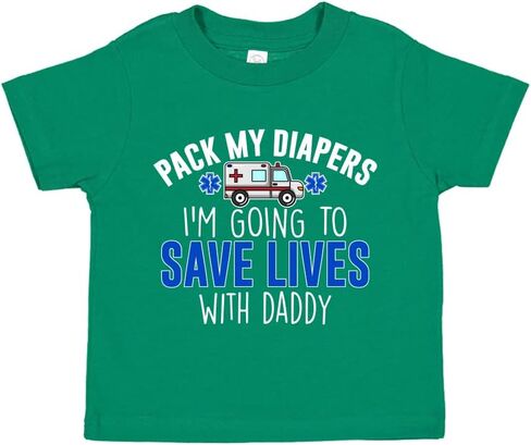 I'm Going to Save Lives with Daddy EMT or Paramedic Baby One Piece Or Toddler T-Shirt Ambulance Baby Clothes in Saudi Arabia