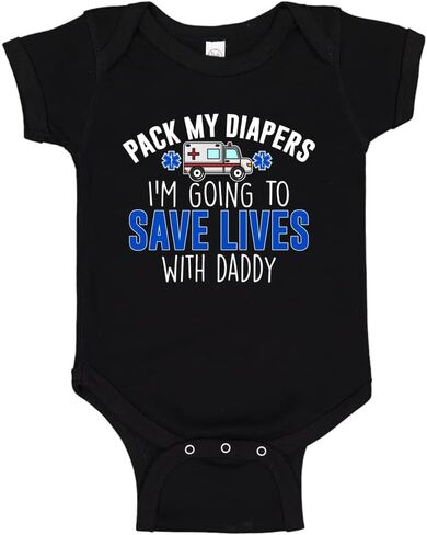 I'm Going to Save Lives with Daddy EMT or Paramedic Baby One Piece Or Toddler T-Shirt Ambulance Baby Clothes in Saudi Arabia