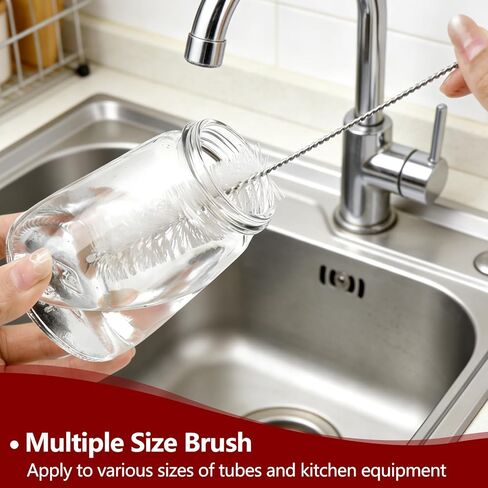 Straw Cleaner Brush, 10PCS 8.2 Inch Reusable Metal Handles Nylon Bristles Cleaning Brushes Set, Long Straw Brush for Water Bottle, Sippy Cup and Tubes(White) in Saudi Arabia