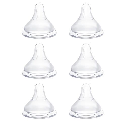 Silicone Bottle Baby Feeding Nipples Compatible with Lansinoh Bottles, Replacement Soft Nipple for Baby 3+ Months, Anti-Colic, BPA-Free, Medium Flow, Size M, 6 Count in Saudi Arabia