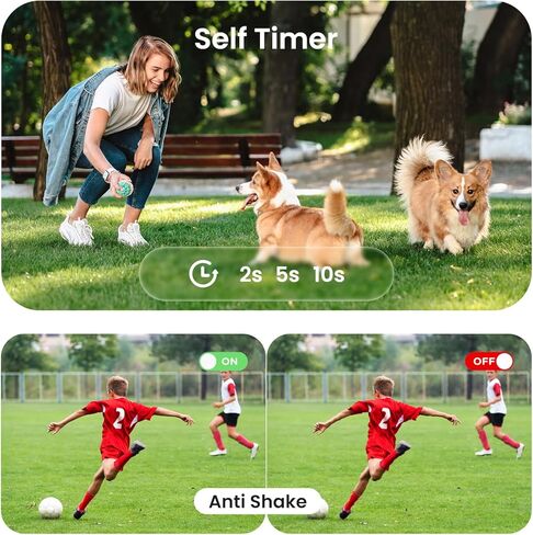 Digital Camera, Camera for Kids, UHD 4K 72MP Point and Shoot Digital Cameras with 32GB Memory Card and 16X Digital Zoom Anti Shake, Compact Portable Small Gift for Boys Girls Students Silver in Kuwait