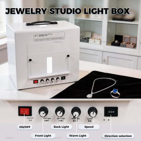 Jewelry Photography Box Kit-Supports Hanging Or Placing with 4pcs Light Fill Light|Adjustable Brightness,Mini Photo Studio Softbox Customizable Speed & Color Temperature (TB20) in Saudi Arabia