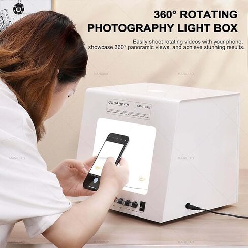 Jewelry Photography Box Kit-Supports Hanging Or Placing with 4pcs Light Fill Light|Adjustable Brightness,Mini Photo Studio Softbox Customizable Speed & Color Temperature (TB20) in Saudi Arabia
