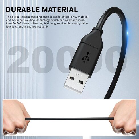 شاحن USB وكابل بيانات لكاميرا سامسونج الرقمية المتوافقة مع سامسونج PL20، PL50، PL100، PL120، PL150، PL170، PL200، PL210، WB210، ST65، ST90، L100 كاميرا رقمية، 5 أقدام in Kuwait