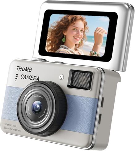 Yoidesu 4K 1080P HD Video Recorder, Mini Keychain Camera with 1.47 Inch Flip Screen, LED Night Light, 16x Zoom, 68MP Photos for Travel Vlog Daily Shots (White) in Saudi Arabia