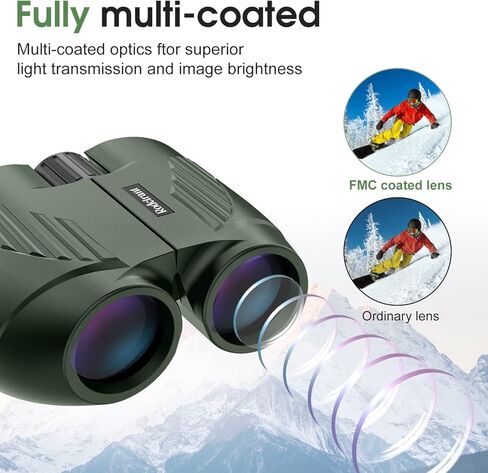 20x25 High Powered Binoculars for Adults,Compact HD Waterproof Durable and Clear BAK4 Prism FMC Lens,Suitable for Bird Watching,Sightseeing and Outdoor Sports,Green in Kuwait
