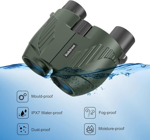 20x25 High Powered Binoculars for Adults,Compact HD Waterproof Durable and Clear BAK4 Prism FMC Lens,Suitable for Bird Watching,Sightseeing and Outdoor Sports,Green in Kuwait