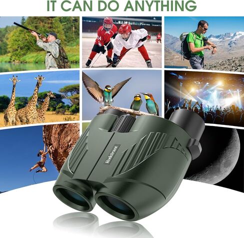 20x25 High Powered Binoculars for Adults,Compact HD Waterproof Durable and Clear BAK4 Prism FMC Lens,Suitable for Bird Watching,Sightseeing and Outdoor Sports,Green in Kuwait