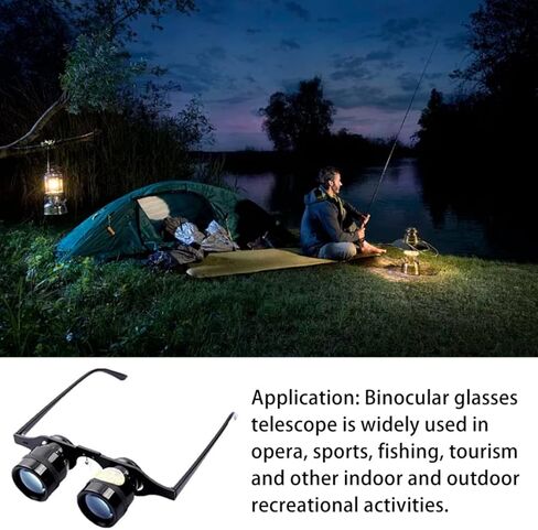Binoculars Glasses, 10x High Definition Binoculars Telescope, Hands Free Night Vision Telescope for Fishing Hunting Bird Watching Sightseeing Concerts in Kuwait