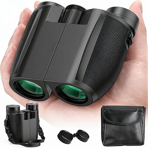 12x25 Compact Binoculars for Adults & Kids, Waterproof Scope with Large Eyepiece & Low Light Vision, High Powered Easy Focus Binoculars for Bird Watching, Hunting, Travel, Sightseeing in Saudi Arabia