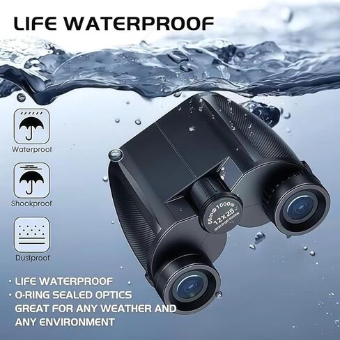 12x25 Compact Binoculars for Adults & Kids, Waterproof Scope with Large Eyepiece & Low Light Vision, High Powered Easy Focus Binoculars for Bird Watching, Hunting, Travel, Sightseeing in Saudi Arabia