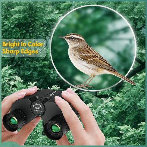 12x25 Compact Binoculars for Adults & Kids, Waterproof Scope with Large Eyepiece & Low Light Vision, High Powered Easy Focus Binoculars for Bird Watching, Hunting, Travel, Sightseeing in Saudi Arabia