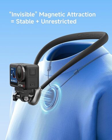 Chest Mount for GoPro - Invisible Magnetic Module & Dual-Stability Straps - Universal Hands-Free Chest Mount for Go Pro All Action Cameras & Neck Mount POV Scenarios in Kuwait