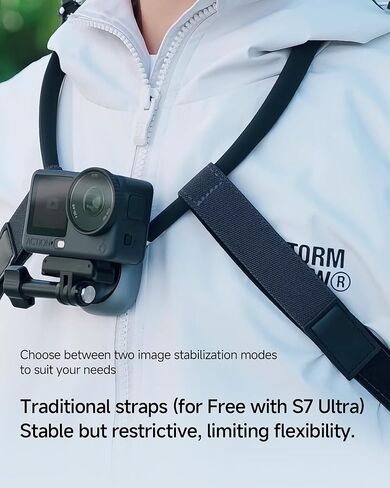 Chest Mount for GoPro - Invisible Magnetic Module & Dual-Stability Straps - Universal Hands-Free Chest Mount for Go Pro All Action Cameras & Neck Mount POV Scenarios in Kuwait